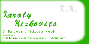 karoly miskovits business card