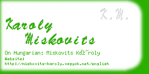 karoly miskovits business card